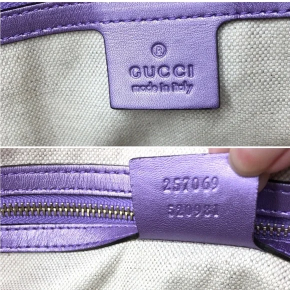 Authentic Gucci tote bag brown monogram canvas purple leather - Picture 11 of 16